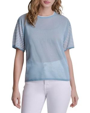 DKNY Striped Lightweight Sweater - Blue