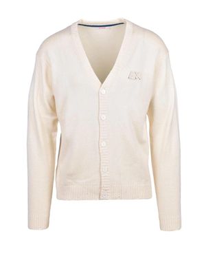 Sun 68 Cream Distressed Cardigan - White