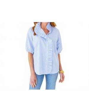 Caryn Lawn Sissy Stripe Top - Blue