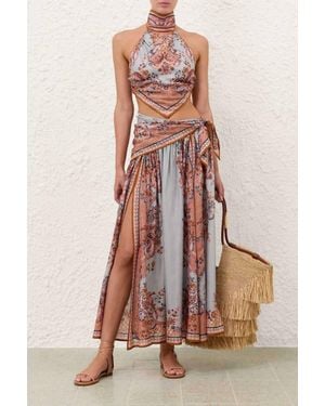 Zimmermann Aster Scarf Midi Skirt - Multicolor