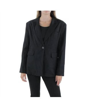 Gracia Separate Office One-Button Blazer - Black