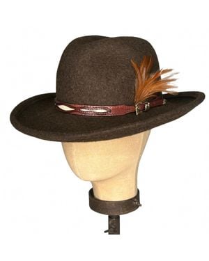 Kathy Jeanne Millinery Wool Western Ranger Cowboy Hat - Brown