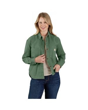 Carhartt Montana Rugged Flex Overshirt Frosted Balsam Button Up Ups1328 - Green