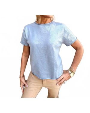 Jodifil Sparkle Pop Sweater Top - Blue