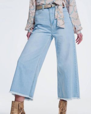 Q2 Ava High Waist Wide Leg Jeans - Blue