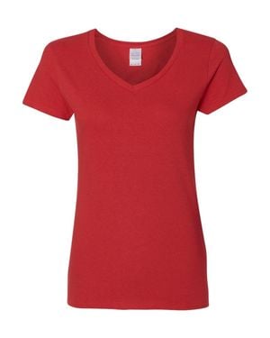 Gildan Heavy Cotton V-Neck T-Shirt - Red
