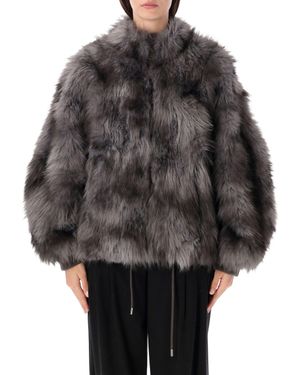 S.W.O.R.D Faux Fur Cropped Jacket - Gray