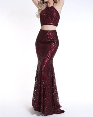 Ava Presley Two-Piece Prom Dress - Red