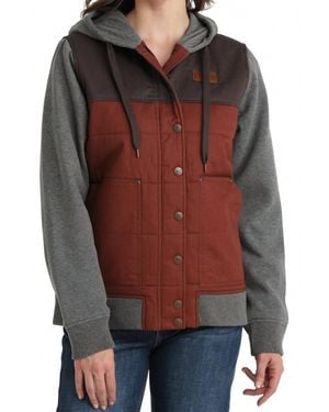 Cinch Canvas Burgundy Hoodie Jacket - Red