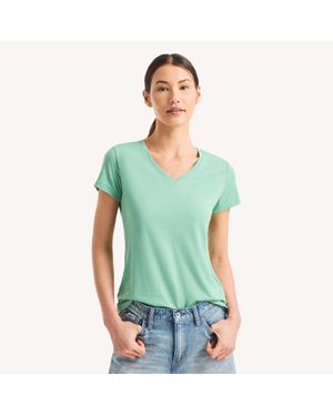 Nautica Sustainably Crafted V-Neck Deck T-Shirt - Natural