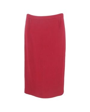 Roland Mouret Back-Zipped Midi Pencil Skirt - Red