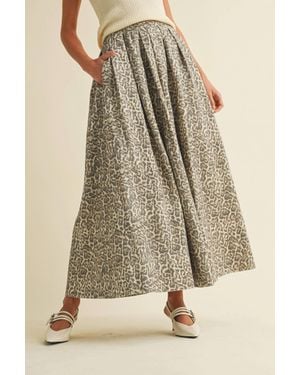 Miou Muse No Hurry Midi Skirt - Natural