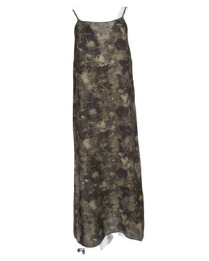 Uma Wang Sleeveless V-Back Floral Viscose-Blend Midi Dress - Black