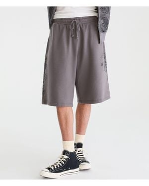 Aéropostale Cloud Soft Dragon Super Baggy Fleece Shorts - Gray