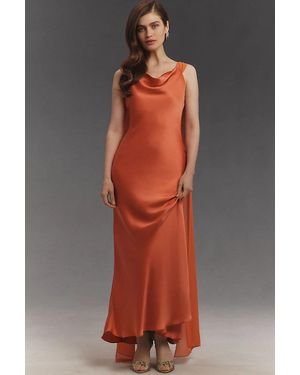BHLDN Open-Back Satin Maxi Dress - Multicolor