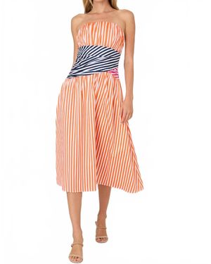 French Connection Alexis Striped Midi Dress - Pink