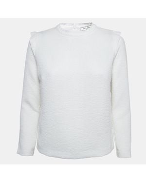 Sandro Gauze Long Sleeve Top - White