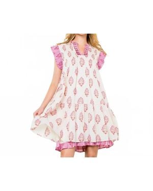 Thml Sleeveless Pintuck Floral Print Dress - White