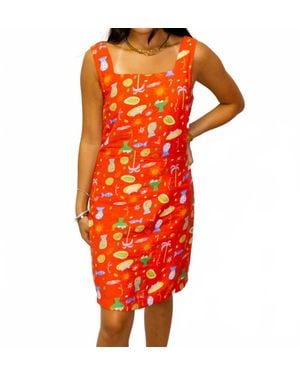 Allie Rose Still Life Print Mini Dress - Orange