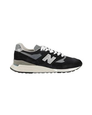 New Balance 998 Low-Top Suede Mesh Sneakers - Black
