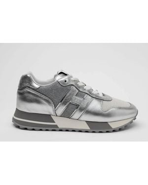 Hogan H383 Leather Sneakers - Gray