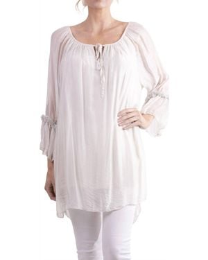 Gigi Moda Manarola Long Sleeve Blouse - White
