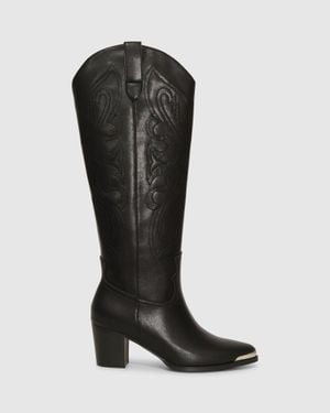 Belle & Bloom Rebelle Knee High Western Boot - Black