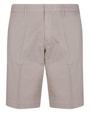 Fay Cotton Slim Fit Chino Shorts - Gray