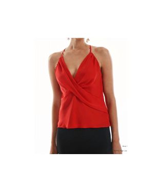 Krisa Wrap Halter Tank - Red