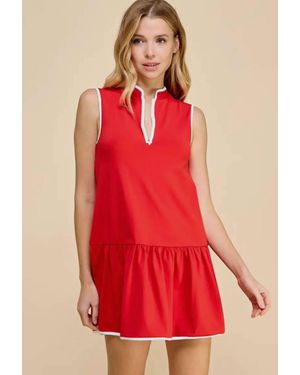 TCEC Working On My Serve Tennis Dress - Red