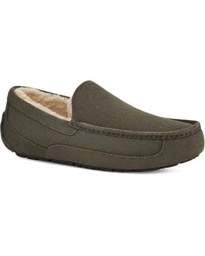 UGG Ascot 1101110 Slipper 9 Forest Night Suede Wool Lined Moccasin Khd1510 - Gray