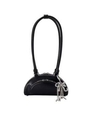 Self-Portrait Mini With Charm Shoulder Bag - Black