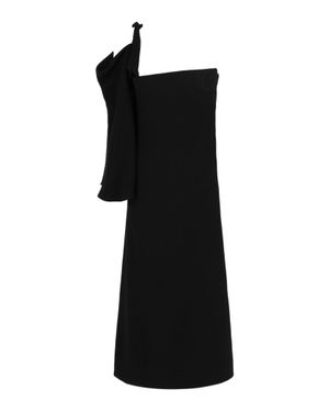 Ferragamo One-Shoulder Midi Dress - Black