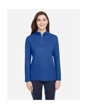 CORE365 Fusion Chromasoft Pique Quarter-Zip Pullover - Blue