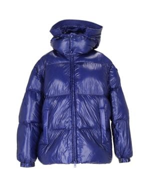 DIESEL W-Rolfys-Wrd-Bkcp High-Collar Quilted Down Jacket - Blue