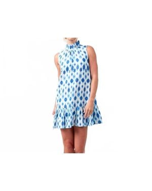 Lanhtropy Daisy Short Linen Dress - Blue