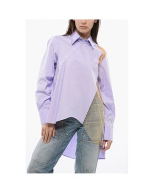 Viktor & Rolf Asymmetric Floating Away Shirt With Sheer Detail - Purple
