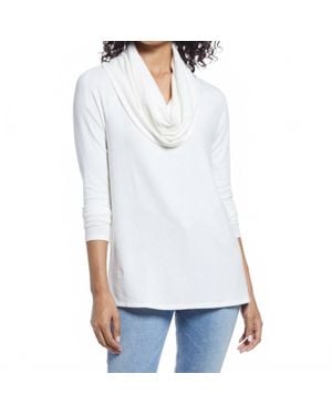 Gibsonlook Convertible Neckline Cozy Fleece Tunic - White