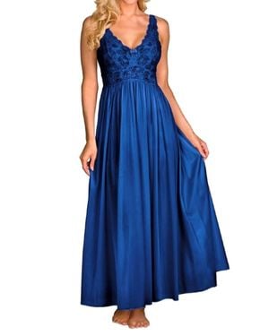Shadowline Lingerie Silhouette 53 Inch Sleeveless Long Gown - Blue