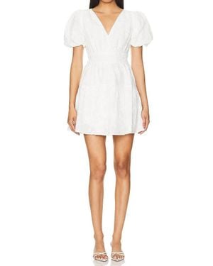 MINKPINK Neve Puff Sleeve Mini Dress - White