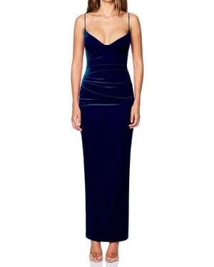 Nookie Mystery Maxi Velvet Gown - Blue