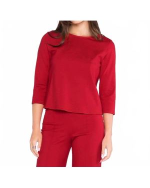 Ripley Rader Ponte Crew Neck Knit Top - Red