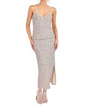 Sadie & Sage Luster Sequin Maxi Skirt - Metallic
