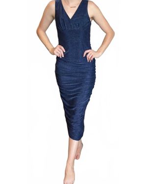 Lavender Brown Naomi Sparkle Dress - Blue