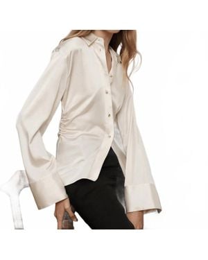 Veronica Beard Shiona Button Down Blouse - Natural