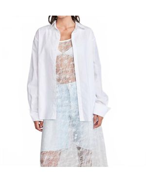 Self Contrast Rumi Cut Out Back Yolk Shirt - White
