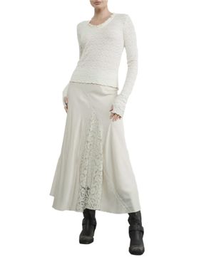 Aaron & Amber Farrah Lace Panel Skirt - White