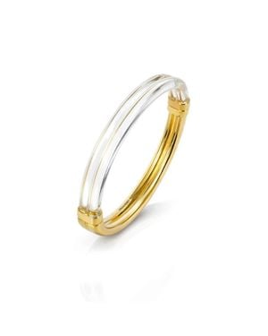Gold & Honey Ridge Lucite Hinge Bangle - Metallic
