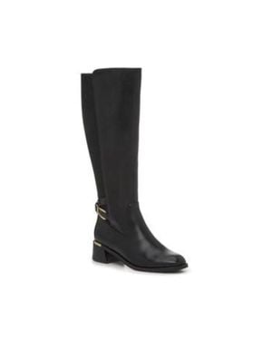 Unisa Apryl Knee High Round Toe Block Heel Riding Boots Hawk3071 - Black