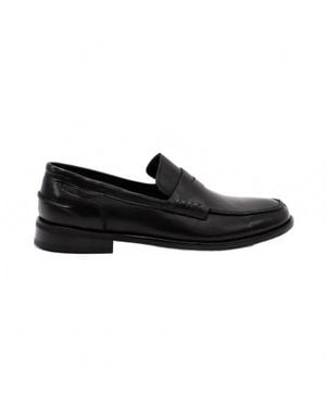 Hakki Primo Leather Penny Loafer - Black